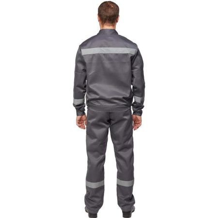 Костюм рабочий летний мужской л22-КПК с СОП темно-серый/светло-серый (размер 48-50, рост 158-164)