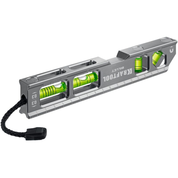 Уровень пузырьковый Kraftool Billet 4 глазка 200 мм магнитный (34790)