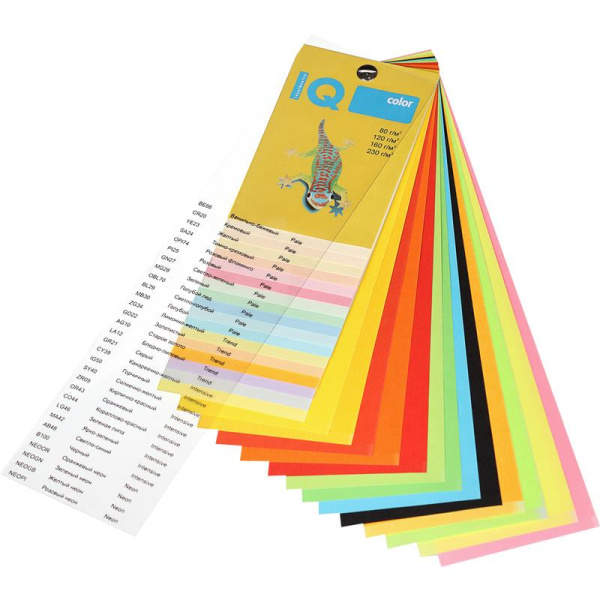 Бумага цветная IQ Color (А4, 80 г/кв.м, YE23-желтый, 500 листов)