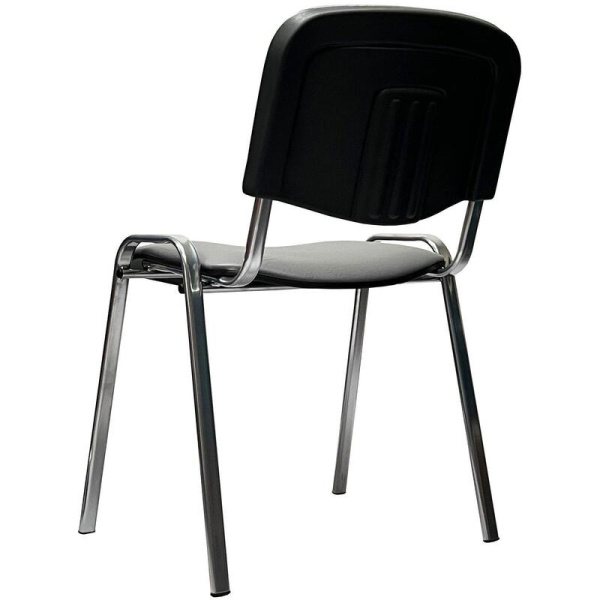 Стул офисный Easy Chair серый (искусственная кожа, металл с имитацией  под хром)