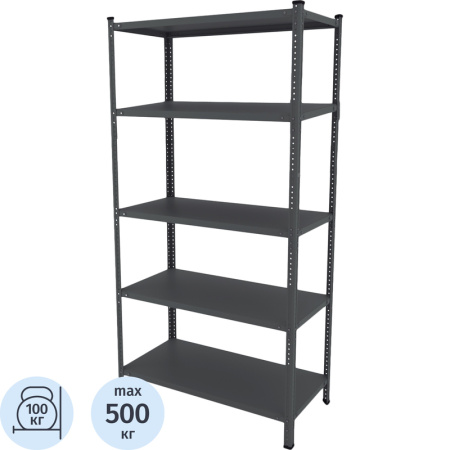 Стеллаж металлический Everest антрацит (5 полок, 1000х400х2000 мм)
