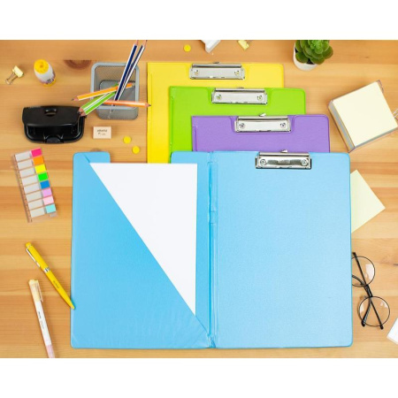 Папка-планшет с зажимом Attache Bright colours A4 салатовая с выдвижным подвесом