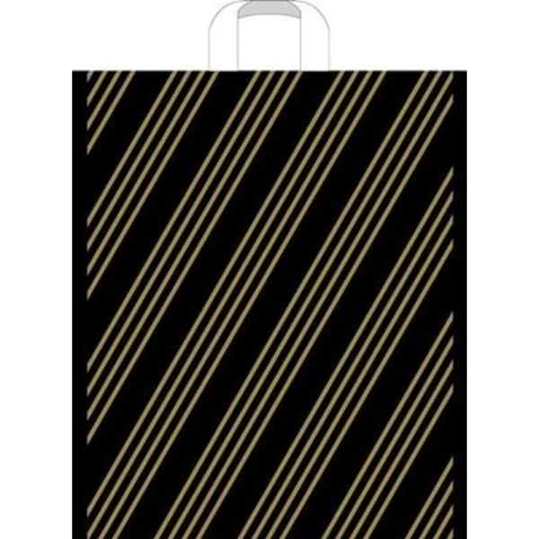 Пакет полиэтиленовый черный 38х45 см с петлевой ручкой (50 штук в  упаковке)