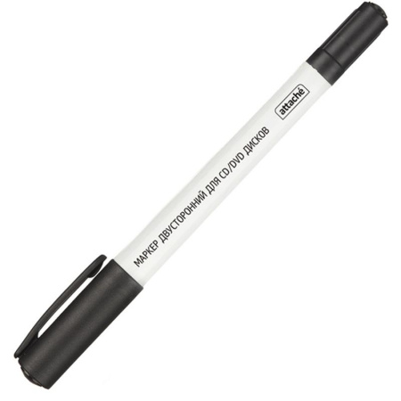 Маркер для CD Attache черный двусторонний (толщина линии 0.5 и 1.2 мм) Маркер для CD Attache черный двусторонний (толщина линии 0.5 и 1.2 мм)