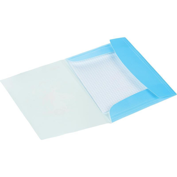 Папка на резинках №1 School Единорог A5+ 8 мм пластиковая до 200 листов голубая