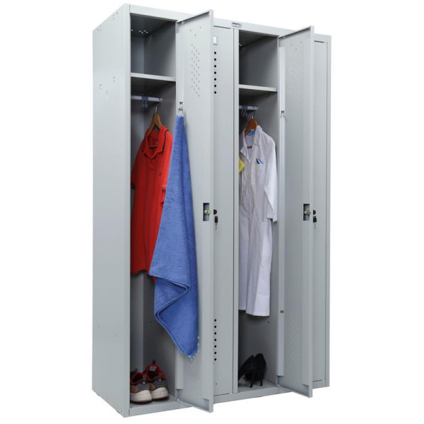 Шкаф для одежды металлический Практик Стандарт LS-41 4 отделения