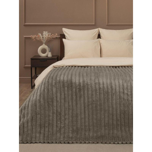 Плед Texrepublic Velvet фланель 200x200 см коричневый