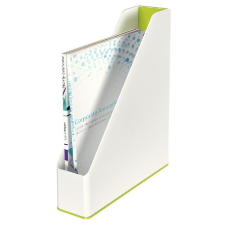 Вертикальный накопитель Leitz Wow пластиковый белый ширина 73 мм