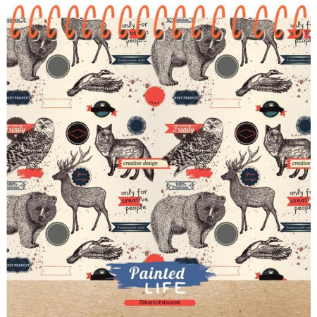 Скетчбук Проф-пресс Дизайн с животными А6 80 листов