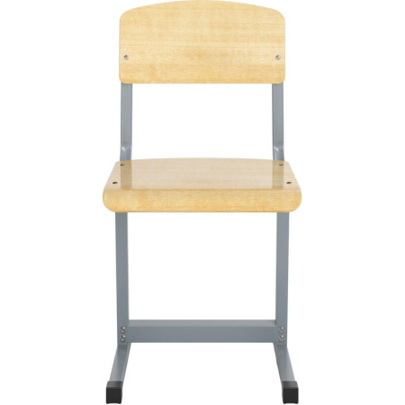 Стул ученический Комус (прозрачный лак/серый, рост 6)