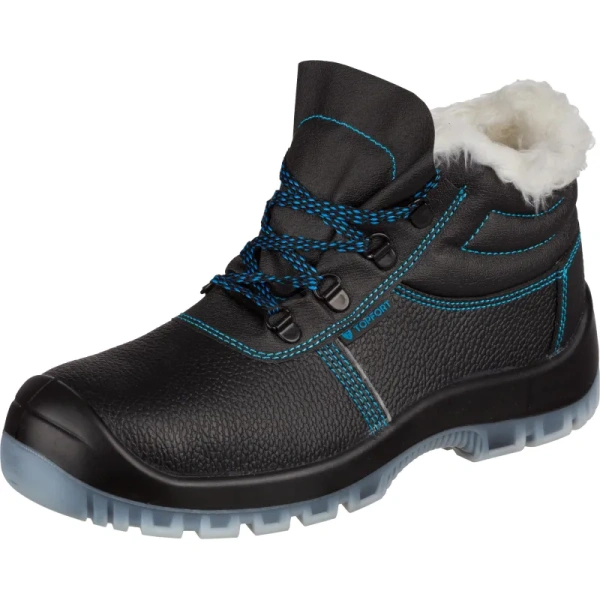 Ботинки рабочие зимние TOPFORT 3 МППИ ПУ-ТПУ из натуральной кожи с  металлическим подноском черные (размер 36)