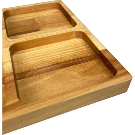 Менажница деревянная Panairo Lavarna 3 секции (LAV-MEN-6) + доска  разделочная 30х20х1.8 см в подарок (промоупаковка)