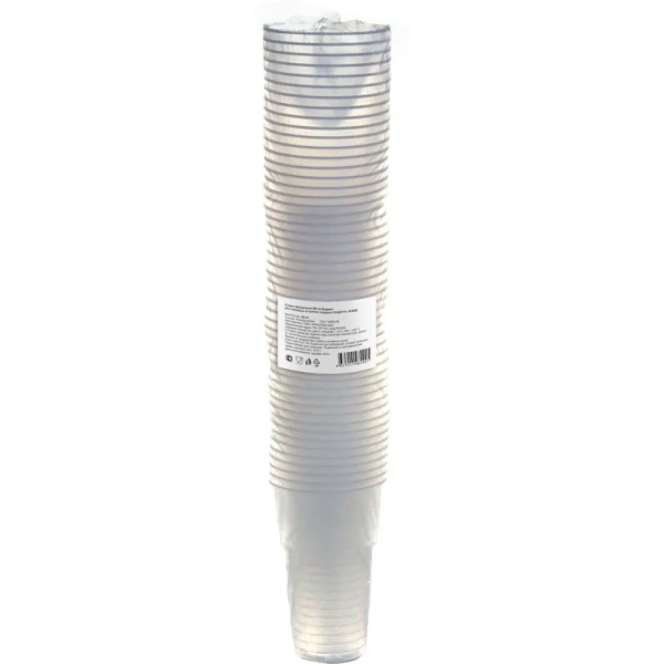 Стакан одноразовый пластиковый 500 мл прозрачный 50 штук в упаковке Комус