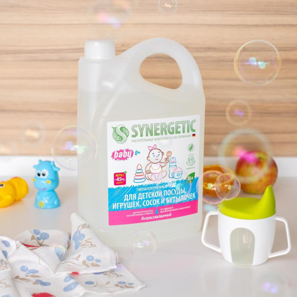 Средство для мытья посуды детской Synergetic Baby 3.5 л