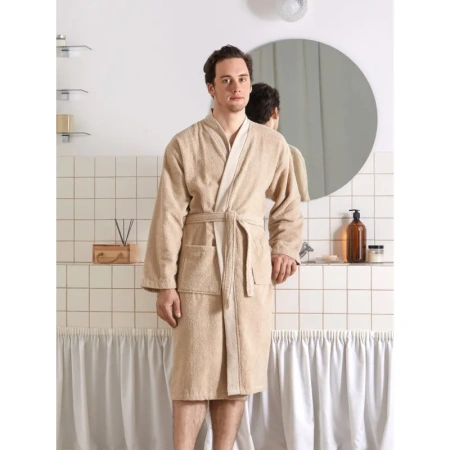 Халат махровый Комус Delray 54 (XXL) бежевый