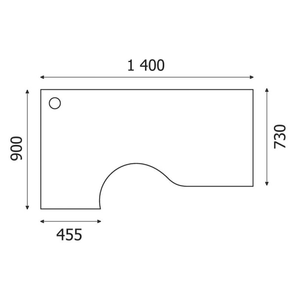 Стол эргономичный Easy One левый (груша ароза, 1400x900x743 мм)