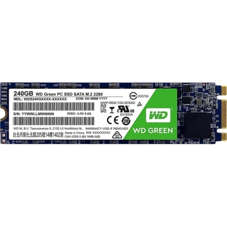 SSD накопитель WD SATA3 240G Green M.2 2280(WDS240G2G0B)