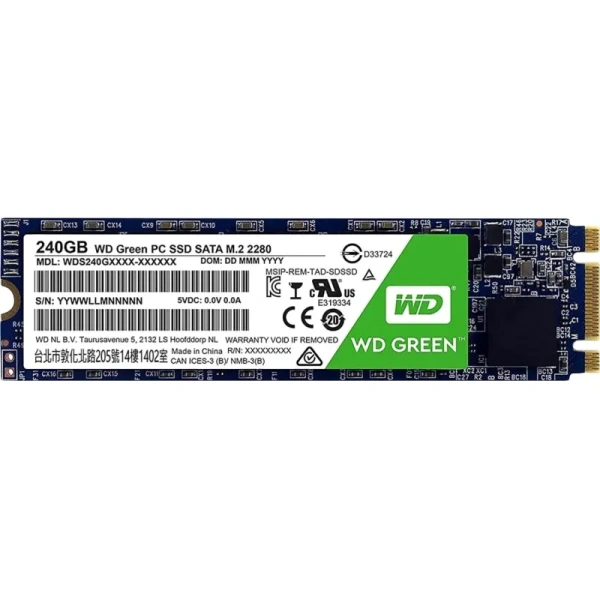 SSD накопитель WD SATA3 240G Green M.2 2280(WDS240G2G0B)