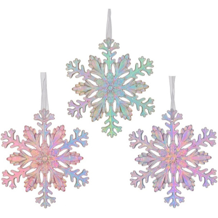 Елочная игрушка Снежинка акрил (высота 11 см)