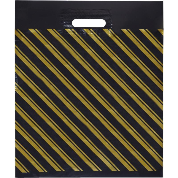Пакет полиэтиленовый ПВД Золотая полоса 40x47 см с вырубной ручкой (50 штук в упаковке)