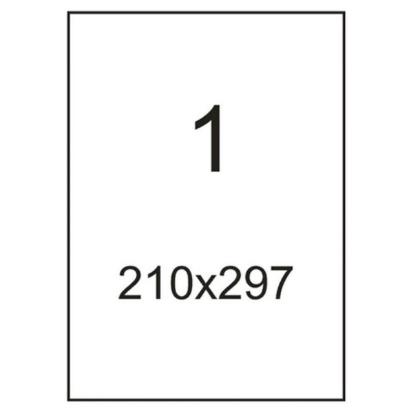 Этикетки самоклеящиеся Promega label суперклейкие белые 210х297 мм (1 штука на листе А4, 100 листов)