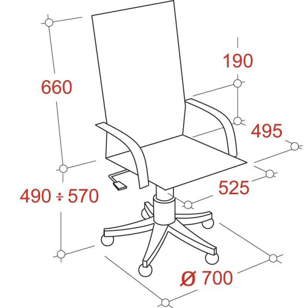 Кресло для руководителя EChair-550 TR черное (рециклированная кожа с компаньоном/металл)