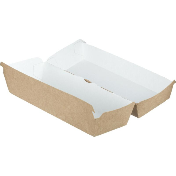 Коробка для хот-дога и снеков OSQgroup HD Box крафт (215x40x75, 400 штук  в упаковке)