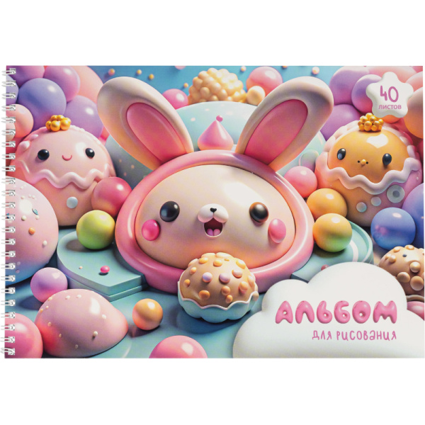 Альбом для рисования Комус Класс Sweet А4 40 листов (2 штуки в упаковке)