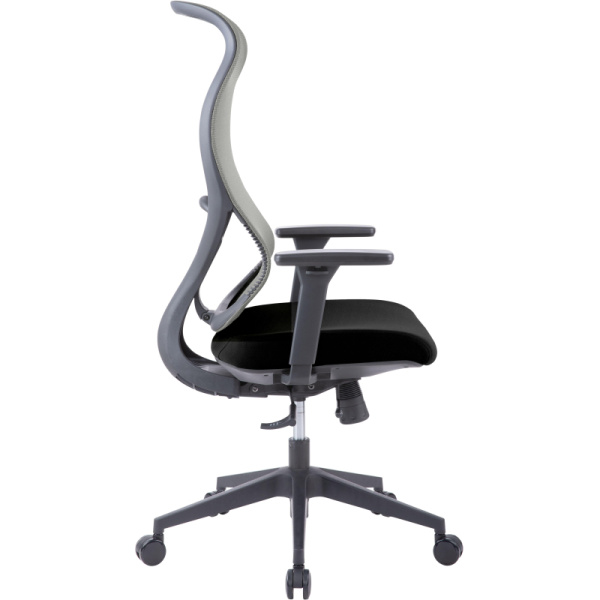 Кресло для руководителя Easy Chair 603 MC серое/чёрное (сетка/ткань,  пластик)