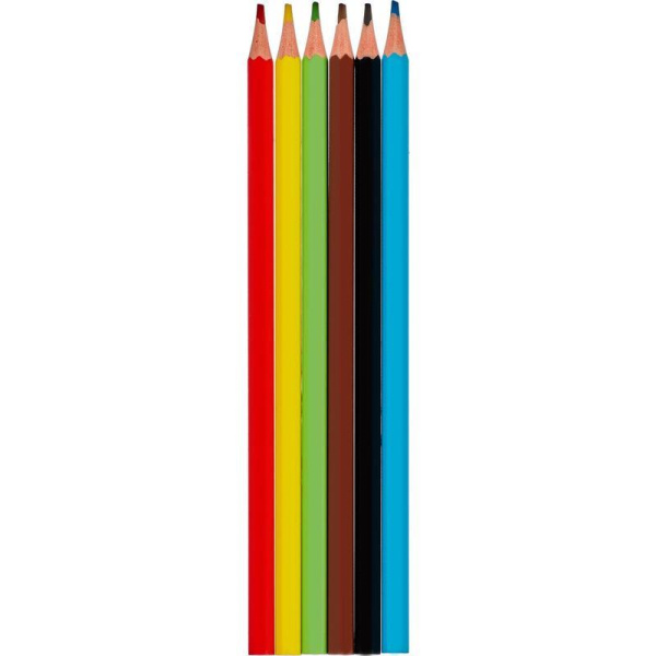 Карандаши цветные 6 цветов шестигранные (пластиковый корпус)