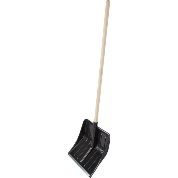 Лопата для уборки снега ковш пластиковый (40.5х41 см) с черенком