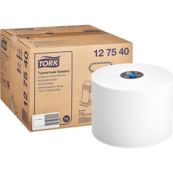 Туалетная бумага в рулонах Tork Mid-size Universal T6 127540 1-слойная 27 рулонов по 135 метров