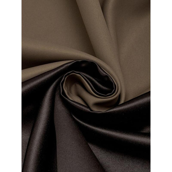 Комплект штор Amore Mio Блэкаут однотонный Milan-043 (2 портьеры 150x270  см) коричневый