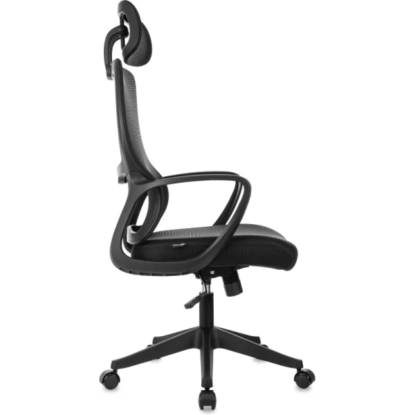 Кресло для руководителя Бюрократ WISE чёрное (сетка/ткань, пластик)
