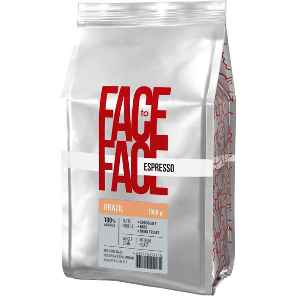 Кофе в зернах Face to Face Brazil 100 % арабика 1 кг