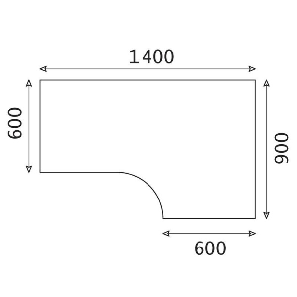 Стол эргономичный Рондо СТ3-14 правый (темный орех, 1400x900x760 мм)