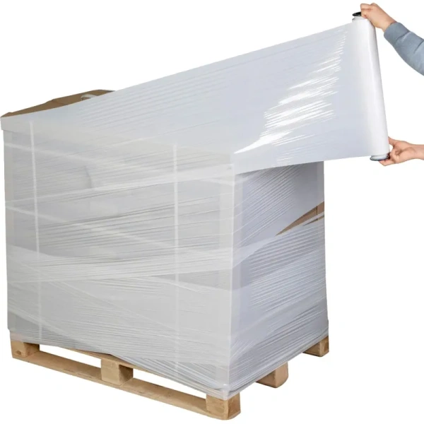 Стрейч-плёнка для ручной упаковки 2 кг 20 мкм x 500 мм x 217 м белая  вторичное сырьё (6 штук в упаковке)