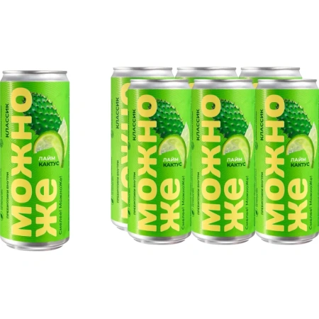 Лимонад газированный Можно Же лайм-кактус 0.33 л