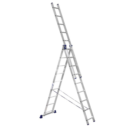 Лестница складная Алюмет алюминиевая трехсекционная 9 ступеней (5309) Лестница складная Алюмет алюминиевая трехсекционная 9 ступеней (5309)