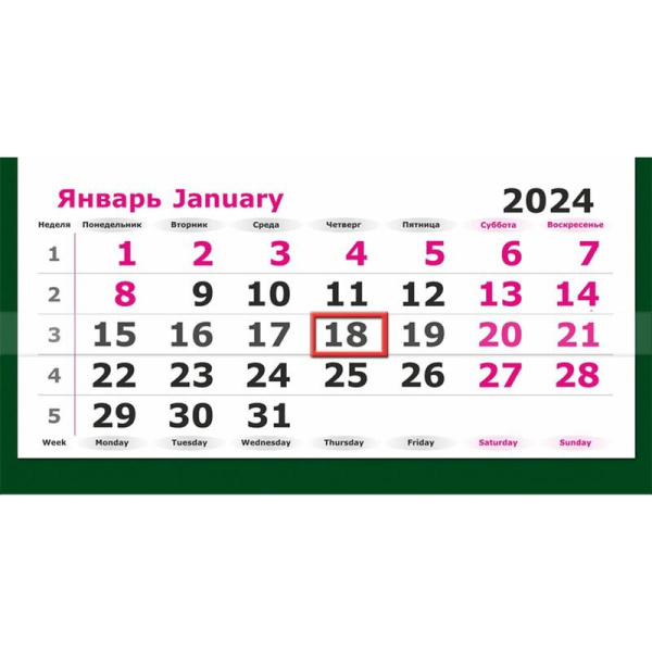 Календарь настенный 3-х блочный 2024 год Тукан (30.5x69.7 см)