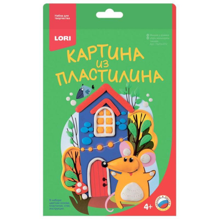Набор для изготовления картины из пластилина  Lori Мышка у домика