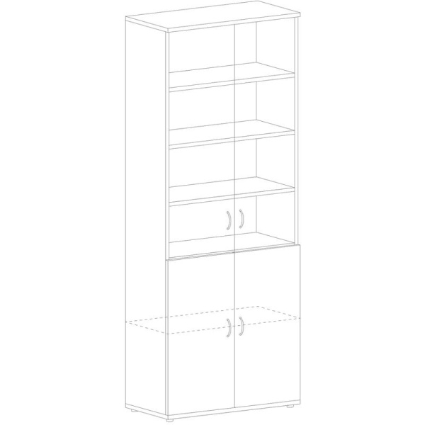 Шкаф для документов Стратегия со стеклом (серый/темно-серый,  836x435x2175 мм)