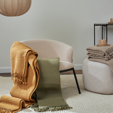 Плед Tkano Essential шерсть 130х180 см зеленый