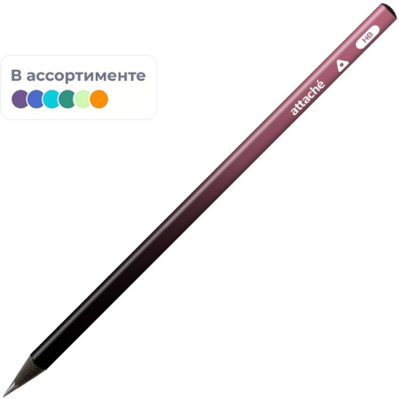 Карандаш чернографитный деревянный HB Attache Градиент заточенный  трехгранный Карандаш чернографитный деревянный HB Attache Градиент заточенный  трехгранный