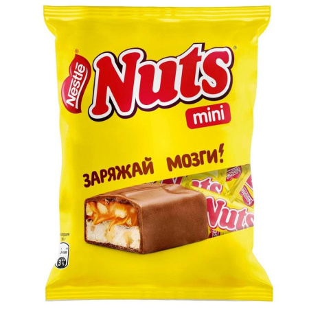 Шоколадные батончики Nuts Mini 148 г Шоколадные батончики Nuts Mini 148 г