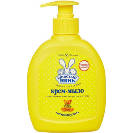 Жидкое крем-мыло для детей Ушастый нянь Алоэ гипоаллергенное 300 мл во флаконе с дозатором