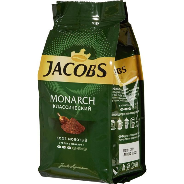 Кофе молотый Jacobs Monarch (230 г вакуумный пакет)