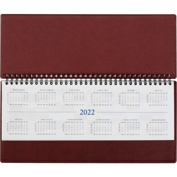 Планинг датированный 2022 год Attache Вива 60 листов бордовый (303x150  мм)