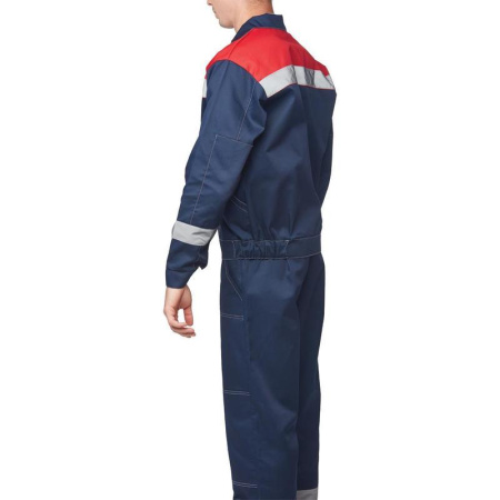 Костюм рабочий летний мужской л20-КБР с СОП синий/красный (размер 60-62, рост 182-188)