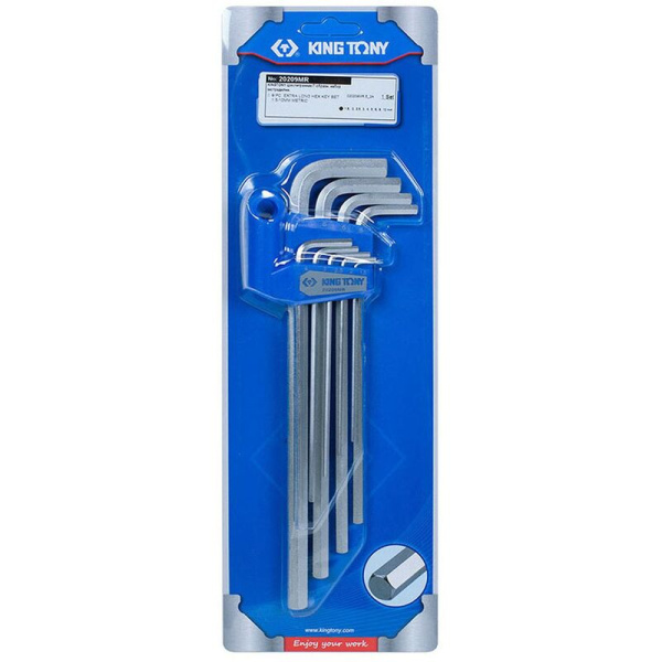 Набор ключей г-образных 1,5-10 мм 9 шт King Tony (20209MR)